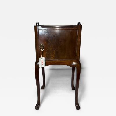 Antique Mahogany Side Cabinet with Claw Feet and Brass Pull