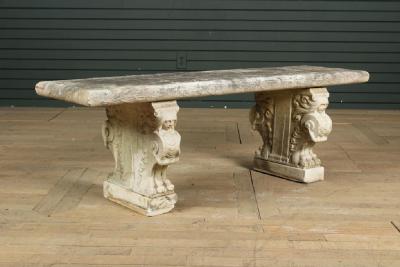 Antique Marble Garden Bench