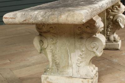 Antique Marble Garden Bench