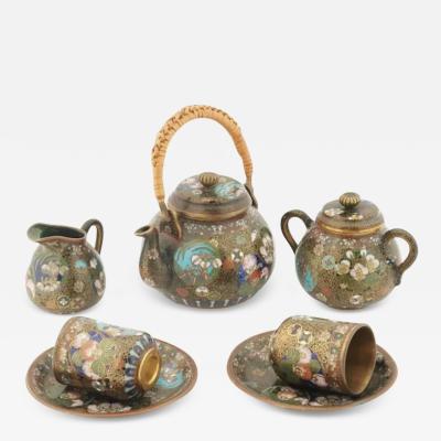 Antique Meiji Era Japanese Cloisonne Enamel Tea Set