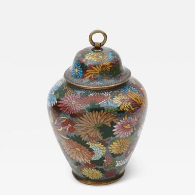 Antique Meiji Japanese Cloisonne Enamel Millefiori Covered Jar