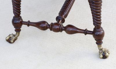 Antique Merklin Oak Library Table With Claw Bronze Feet
