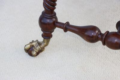 Antique Merklin Oak Library Table With Claw Bronze Feet