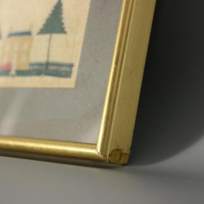 Antique Miniature Sampler with House