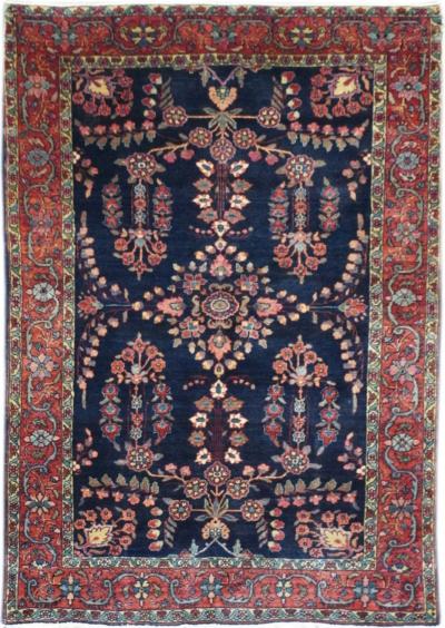 Antique Mohajeran Sarouk Rug 3 4 x 4 10 