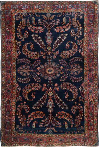Antique Mohajeran Sarouk Rug 4 4 x 6 4 