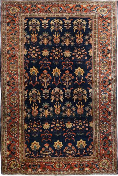 Antique Mohajeran Sarouk Rug 9 5 x 13 5 