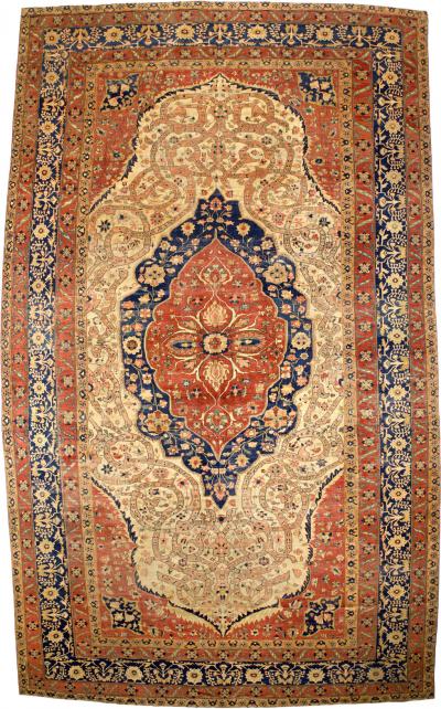 Antique Mohtasham Kashan Area Rug 10 2 x 17 0 