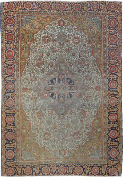 Antique Mohtasham Kashan Rug 4 0 x 6 2 