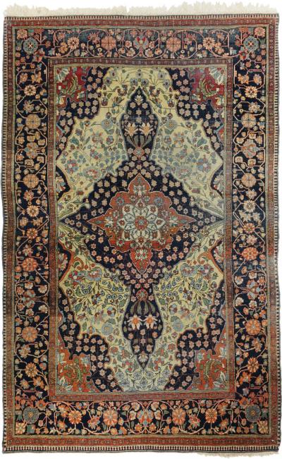 Antique Mohtasham Kashan Rug 4 1 x 6 8 