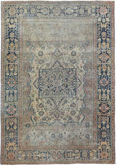 Antique Mohtasham Kashan Rug 4 6 x 6 8 