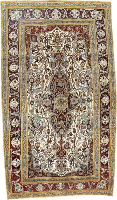 Antique Mohtasham Kashan Rug 4 9 x 8 1 