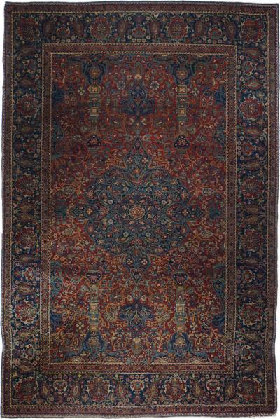 Antique Mohtasham Kashan Rug 42 x 67