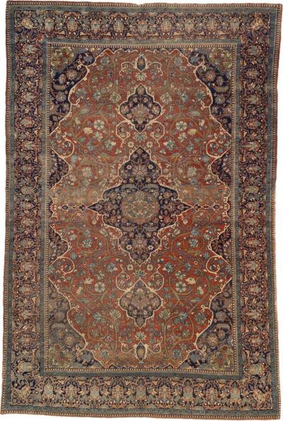 Antique Mohtasham Kashan Rug 44 x 69 