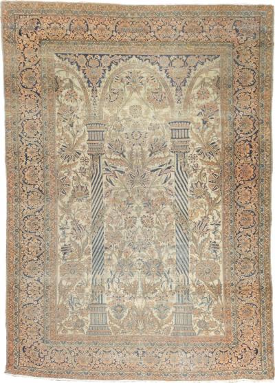 Antique Mohtasham Kashan Rug 6 9 x 9 7 