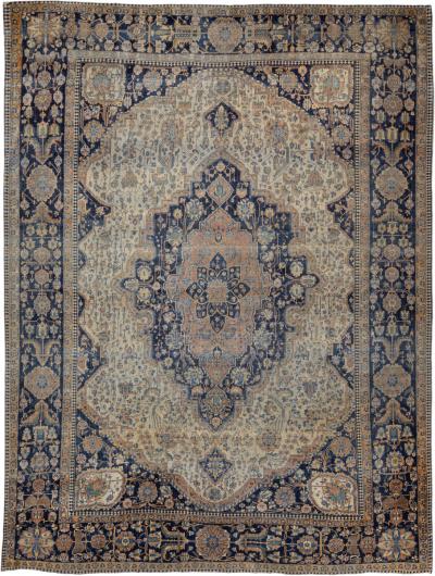 Antique Mohtasham Kashan Rug 7 2 x 9 11 