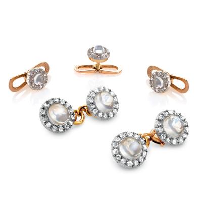 Antique Moonstone and Diamond Dress Set
