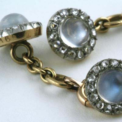 Antique Moonstone and Diamond Dress Set