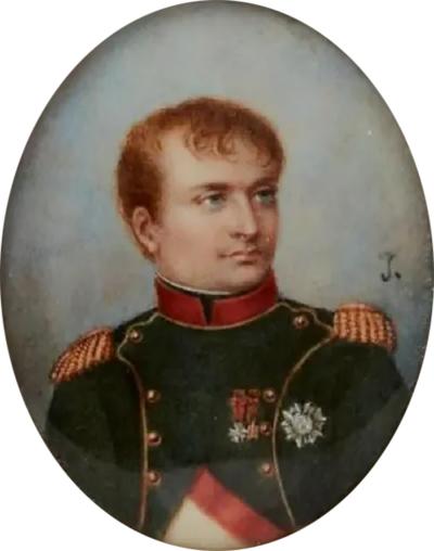 Antique Napoleon Portrait Miniature Painting by Nicholas Jacques