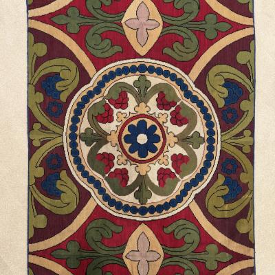 Antique Neoclassical Needlepoint Rug France circa 1860