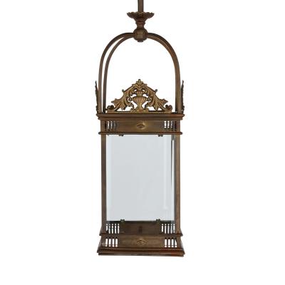 Antique Neoclassical style brass hall lantern