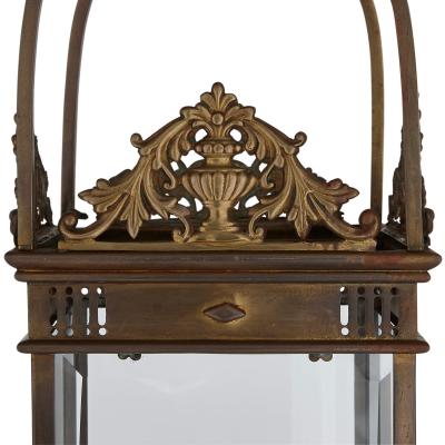 Antique Neoclassical style brass hall lantern