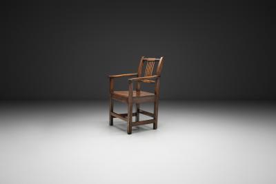Antique Oak Carver Armchair United Kingdom ca 1880s