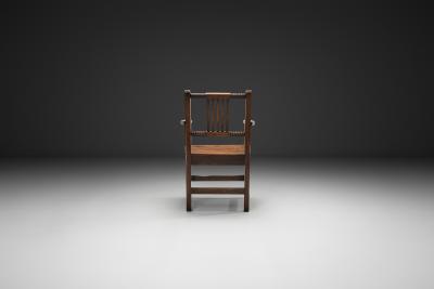 Antique Oak Carver Armchair United Kingdom ca 1880s