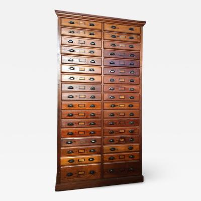 Antique Oak Printers Cabinet