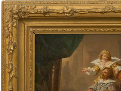 Antique Oil Painting of Artist and His Muse 1856 by Hendrik Frans Schaefels