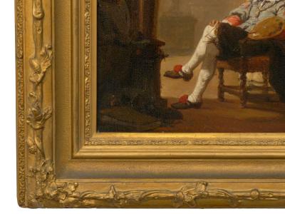 Antique Oil Painting of Artist and His Muse 1856 by Hendrik Frans Schaefels