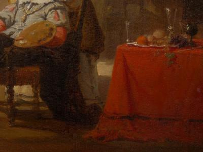 Antique Oil Painting of Artist and His Muse 1856 by Hendrik Frans Schaefels