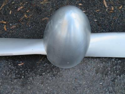 Antique Original Midcentury Metal Airplane Propellor with Nosecone