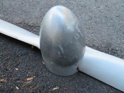 Antique Original Midcentury Metal Airplane Propellor with Nosecone