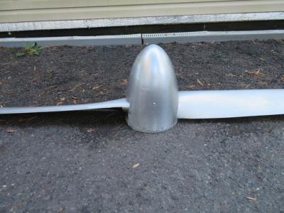 Antique Original Midcentury Metal Airplane Propellor with Nosecone