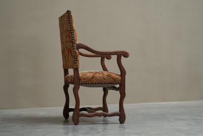 Antique Os de Mouton Chair in Solid Wood and Tapisserie 19th Century