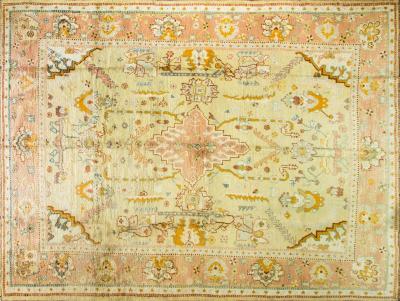 Antique Oushak Carpet 109 x 14