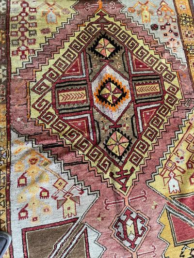 Antique Oushak Gallery Runner
