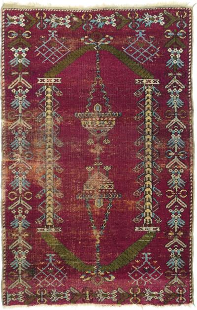 Antique Oushak Rug 35 x 54