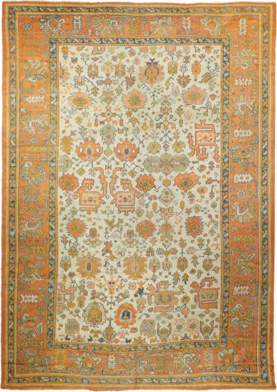 Antique Oushak Rug 9 0 x 13 5 