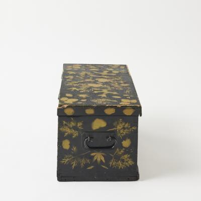 Antique Painted Chest in Leaf Design American Early 20th century
