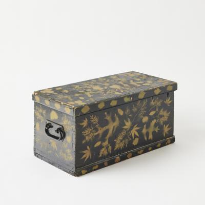 Antique Painted Chest in Leaf Design American Early 20th century