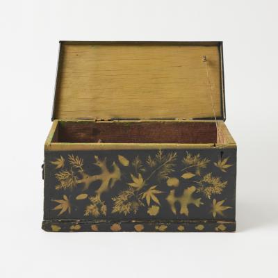Antique Painted Chest in Leaf Design American Early 20th century