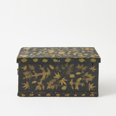 Antique Painted Chest in Leaf Design American Early 20th century