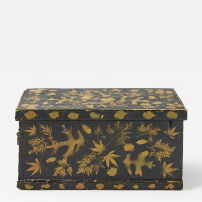 Antique Painted Chest in Leaf Design American Early 20th century