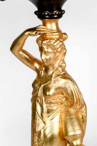 Antique Pair French Five Arms Bronze Porcelain Candelabras