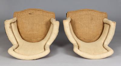 Antique Pair French Walnut Berg re Chairs