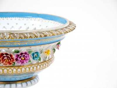 Antique Pair Large German Meissen Porcelain Figural Centerpieces