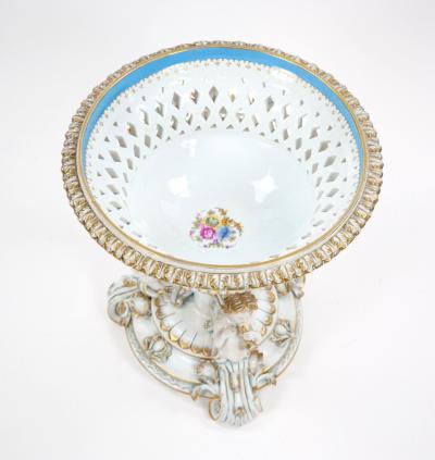 Antique Pair Large German Meissen Porcelain Figural Centerpieces