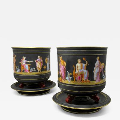 Antique Pair Sevres Paris Porcelain Jardini res Centerpieces Greek Gods Athena